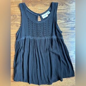 Gauzy breezy black boho top